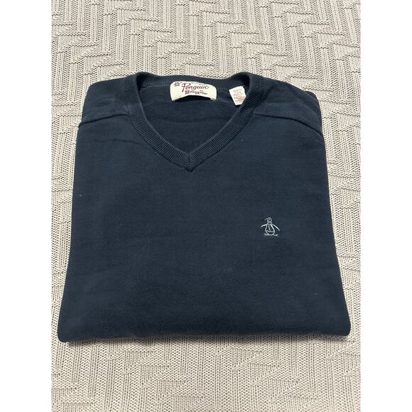 Penguin navy v-neck sweater size M - Picture 1 of 7